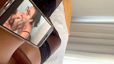 He cum in the deep throat and I cumming watching our own video.