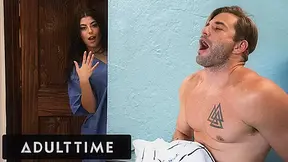 ADULT TIME - British Masseuse Gal Ritchie CAUGHT Her Client Jerking Off At Massage Parlor!