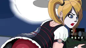 Ass smothering in cartoon fantasy with Catwoman and Harley Quinn