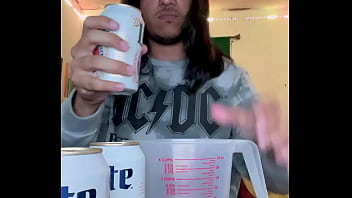 I drink a big cup of beer for later pissing and then drinking my own pee