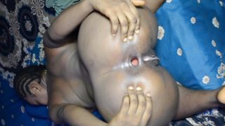 BBC stretches and fucks ebony babe’s round ass