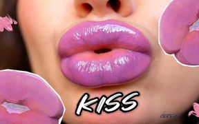 Wet Violet Glossy Kiss Close up