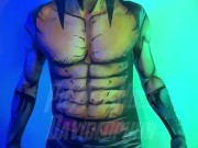 Wolverine swinging his uncut hairy dick