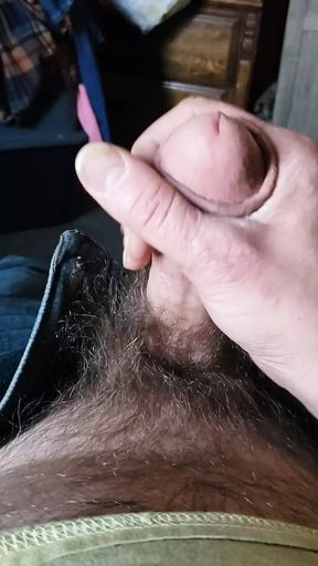 Young dad masterbates