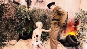 Farrah Fox sucks soldier's cock after getting fucked