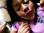 POV EBONY BABE Tears Up While Deep Throating+ Eye-Rolling And Moaning