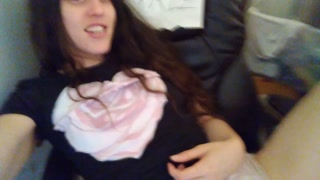 PinkMoonLust FREE CHAIR 2 Hairy Pussy Exhibitionist Sits in Garbage Chair Bringing New Life