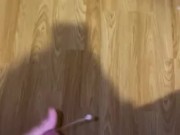 Big cumshot at the end all over the floor