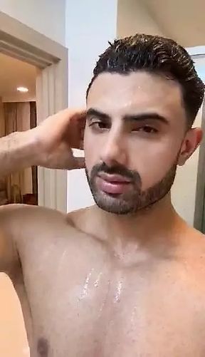 Muscular arab guy shows his hot body