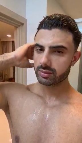 Muscular arab guy shows his hot body