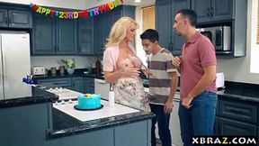 Mom joined a group fuck and deepthroat at her birthday party