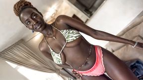 Dirty dark-skinned babe gets pounded from behind, her moans echoing through casting!