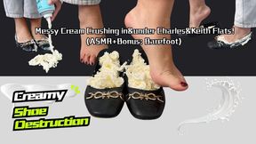 Creamy Shoe Destruction: Messy Cream Crushing in&under Charles&Keith Flats(ASMR+Bonus: Barefoot)