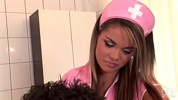 Horny pink nurse sucks diligently