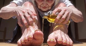 87 Year Old Granny Sensual Foot Oil Massage - Gorgeous Feet &amp; Nails