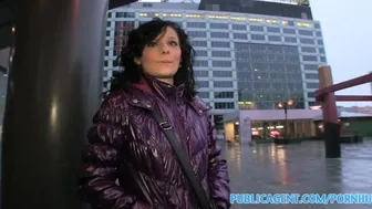 Brunette gets creampied by stranger in hotel room