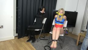 Lottie Lalay and Latina in: Super Lottie Tried to Save Latina but Now They Are Both Tied up!