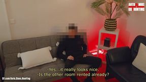 Straight Married Janitor Gets Sucked on the Couch and Moans Loudly While Cumming