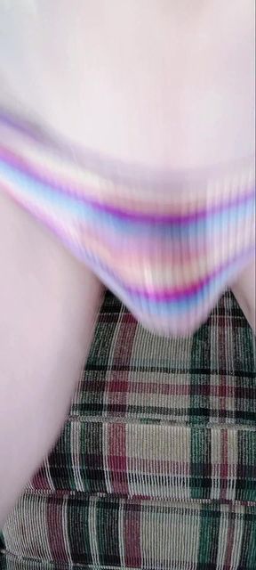 Femboy cums in cute little panties.