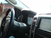 Cute Milf Driving Pickup Truck In Sunglasses and Chilling