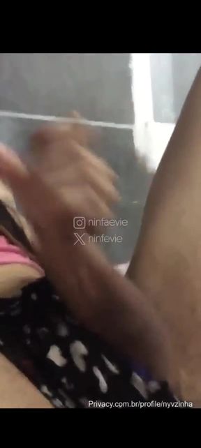 Teen with glasses pink top cum