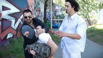 Story based bareback threesome with Luke Peter Uman Ray and Dominic Pacifico