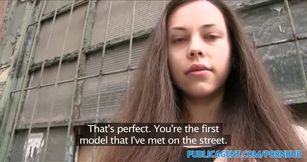 Brunette babe with stunning figure fucks for cash