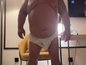 Large Older Giant Gentleman Has a Huge Belly and Hands Free Orgasms