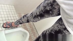 Japanese ladies secretly taped peeing in a bar restroom