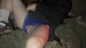 amateur s. boy s dick and smooth balls exposed in a park