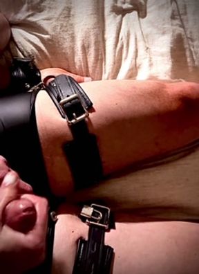 Gia teases Frankie’s cock and after edging him for hours, give a little punishment for cuming