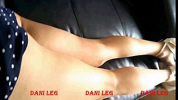 Dani_Leg with Sexy Long Legs in Delicate Tan Pantyhose