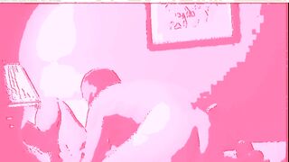 hot hot sex on the bed in pink screen