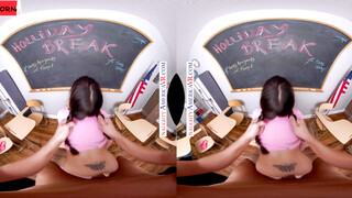 Horny fun-sized student Aria Valencia, some how manages to