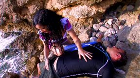 Fucking French MILFs ass on the beach