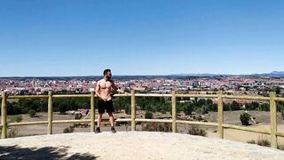 I JACK at the viewpoint of the city of LEON, SPAIN