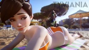 Tracer At The Beach Shaking Her Ass