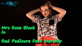 Red Pedicure Foot Worship