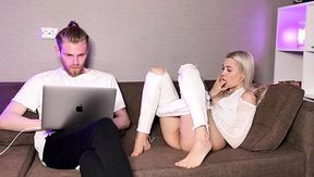 Sexy Russian bitch apologizes to her stepbrother with her juicy pussy.