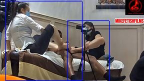 MASSAGE PARLOR BEHIND THE SCENES: DOUBLE FOOTJOB N HANDJOB COMBO