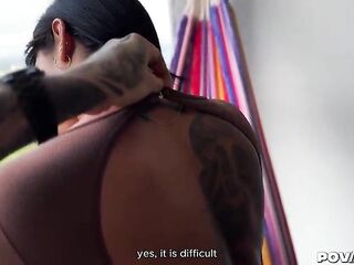 My girlfriend's roommate is a Colombian MILF who screws me with butt slam - POVLatinGirl