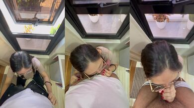 Teen Pinay risky public blowjob