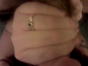 FPOV quickie blow job, cum in mouth