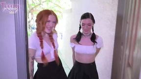 Lesbo Coeds! Strawberry Fields &amp_ Celestina Blooms Fuck Seth 2 Graduate!