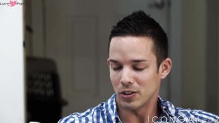 Nic Sahara stretches the hole of sexy twink Adam Awbride
