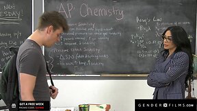 Trans teacher gets passionately ravished by muscular stud