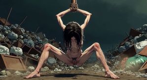 Dirty Woman Covered in Trash in Bondage - Extremely Horny &amp; Desperate
