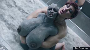 Hardcore Deepthroat And Creampie - Futa Shower Sex ( 3D Realistic Animation )