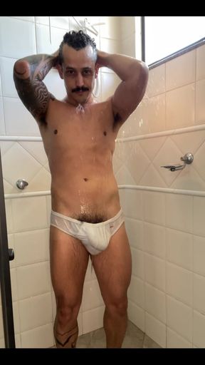 Morning Shower with Morning Wood