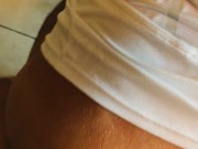 Post Run chair fuck & creampie